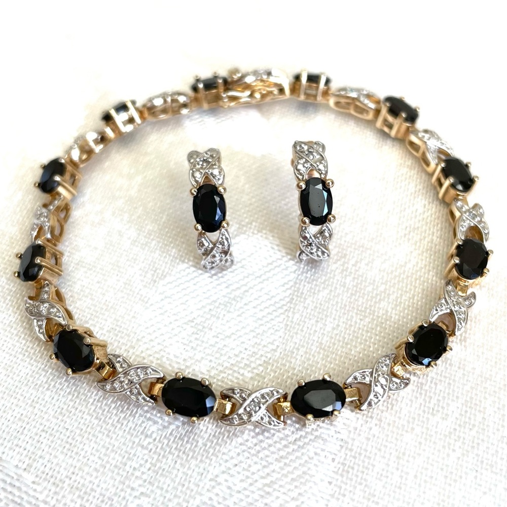 Onyx Gold Vermeil Bracelet & Earring Set